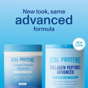 Collagen Peptides Advanced – with Hyaluronic Acid u0026 Vitamin C – 9.33oz with HA + Vitamin C